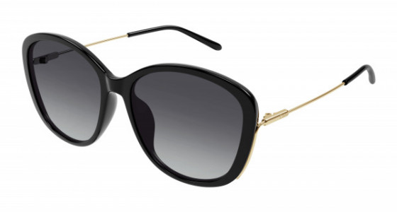 Chloé CH0175SK Sunglasses, 001 - BLACK with GOLD temples and GREY lenses