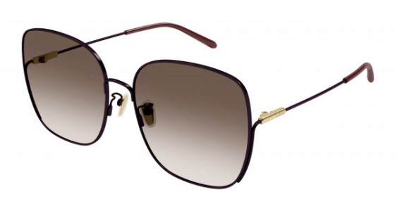 Chloé CH0170SA Sunglasses, 007 - BURGUNDY with BROWN lenses