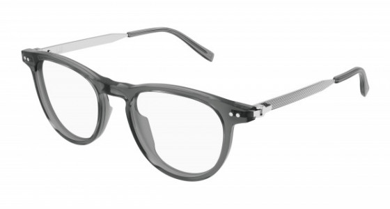 dunhill DU0074O Eyeglasses, 004 - GREY with SILVER temples and TRANSPARENT lenses