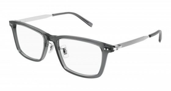 dunhill DU0073OA Eyeglasses, 004 - GREY with SILVER temples and TRANSPARENT lenses