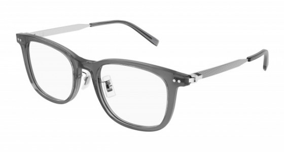 dunhill DU0072OA Eyeglasses, 008 - GREY with SILVER temples and TRANSPARENT lenses