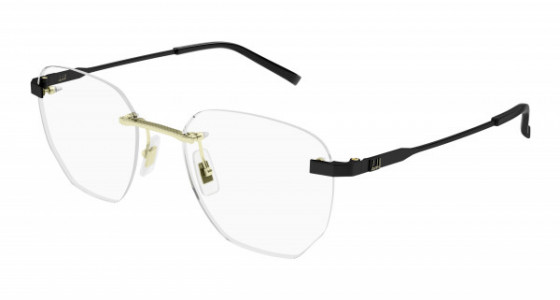 dunhill DU0066O Eyeglasses, 005 - GOLD with BLACK temples and TRANSPARENT lenses