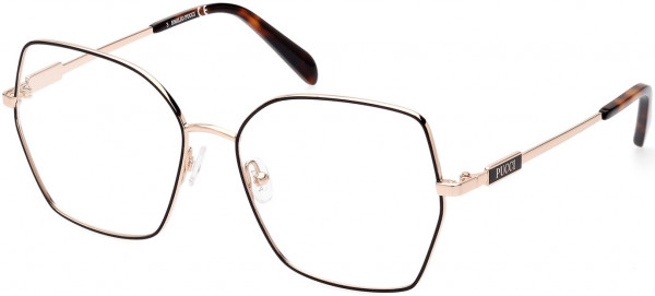 Emilio Pucci EP5213 Eyeglasses, 005 - Shiny Black / Shiny Rose Gold
