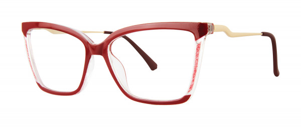 Modern Times SASSY Eyeglasses, Ruby/Crystal/Gold