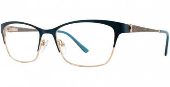 Adrienne Vittadini 1312 Eyeglasses, Teal/LGld