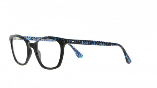 Vanni Spirit V1480 Eyeglasses, solid black/ iridescent blue Tangram