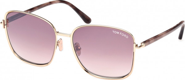 Tom Ford FT1029 FERN Sunglasses, 28Z - Shiny Rose Gold / Coloured Horn