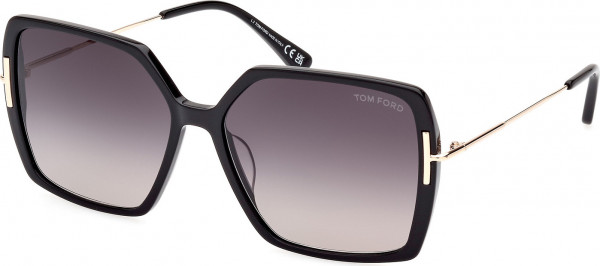 Tom Ford FT1039-F JOANNA Sunglasses, 01B - Shiny Black / Shiny Black