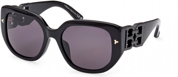 Bally BY0105-H Sunglasses, 01A - Shiny Black / Gray Sewon Lenses