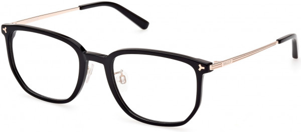 Bally BY5069-H Eyeglasses, 001 - Bilayer Shiny Black & Matte Light Ruthenium / Black