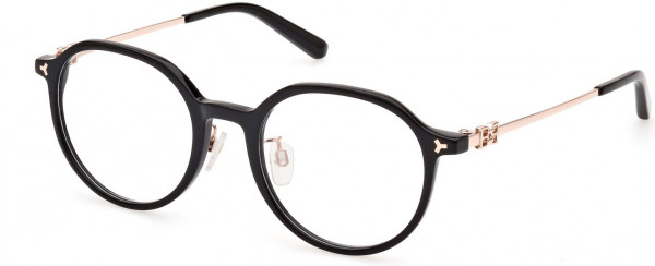 Bally BY5071-H Eyeglasses, 001 - Bilayer Shiny Black & Matte Light Ruthenium / Black
