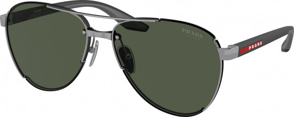 Prada Linea Rossa PS 51YS Sunglasses, 5AV50F GUNMETAL LIGHT GREEN TUNING (GREY)