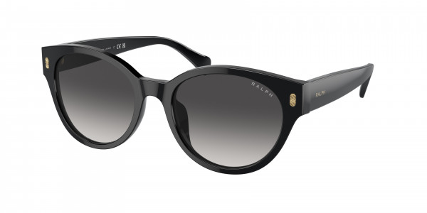 Ralph RA5302U Sunglasses, 50018G SHINY BLACK GRADIENT GREY (BLACK)