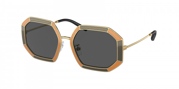 Tory Burch TY6102 Sunglasses, 335387 GOLD DARK GREY (GOLD)