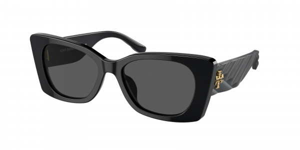 Tory Burch TY7189U Sunglasses, 170987 BLACK SOLID GREY (BLACK)