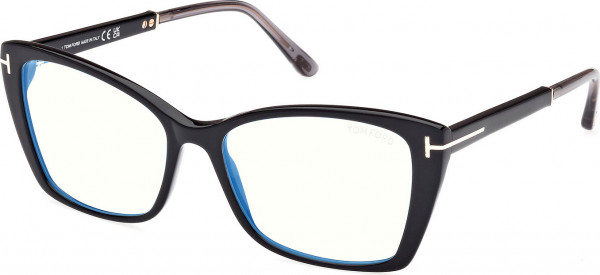 Tom Ford FT5893-B Eyeglasses, 001 - Shiny Black / Shiny Grey