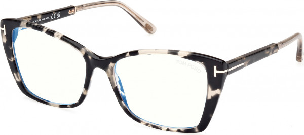 Tom Ford FT5893-B Eyeglasses, 005 - Dark Havana / Shiny Grey