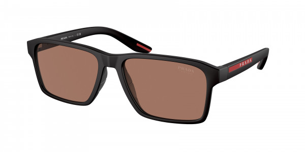 Prada Linea Rossa PS 05YSF Sunglasses, DG050A BLACK RUBBER BROWN TUNING (BLACK)