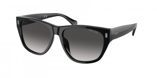 Ralph RA5303U Sunglasses, 500187 SHINY BLACK GRADIENT GREY (BLACK)
