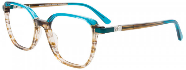 EasyClip EC663 Eyeglasses, 060 - Tr. Marble Brown & Tr. Turquoise