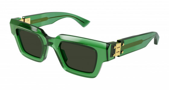 Bottega Veneta BV1230S Sunglasses, 002 - GREEN with GREEN lenses