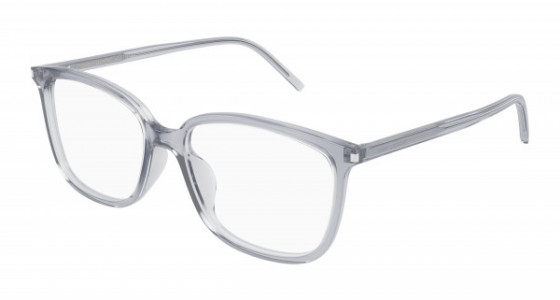 Saint Laurent SL 453/F Eyeglasses, 002 - GREY with TRANSPARENT lenses