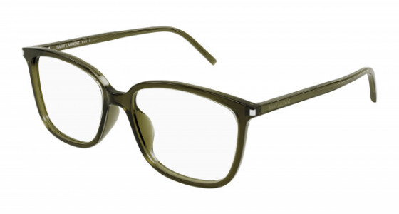 Saint Laurent SL 453/F Eyeglasses, 003 - GREEN with TRANSPARENT lenses