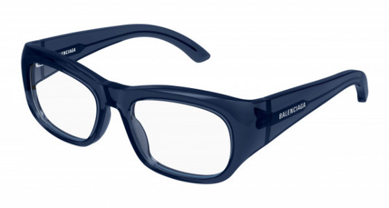 Balenciaga BB0269O Eyeglasses, 004 - BLUE with TRANSPARENT lenses