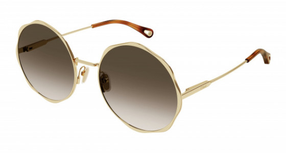 Chloé CH0184S Sunglasses, 002 - GOLD with BROWN lenses