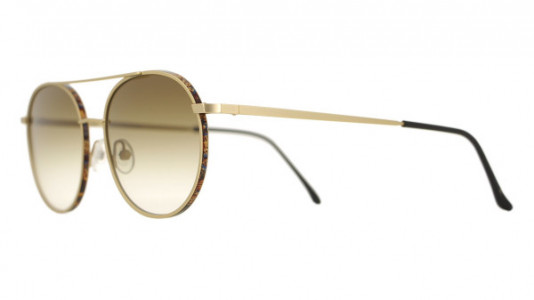Vanni Re-Master VS669 Sunglasses, matt light gold / havana con blue details acetate ring