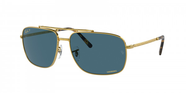 Ray-Ban RB3796 Sunglasses, 9196S2 LEGEND GOLD POLAR BLUE (GOLD)