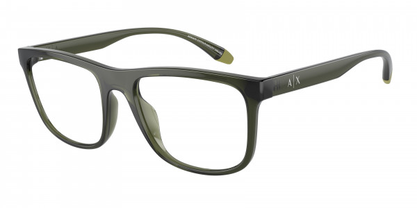 Armani Exchange AX3101U Eyeglasses, 8341 SHINY TRANSPARENT GREEN (GREEN)