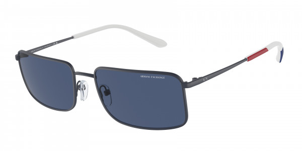 Armani Exchange AX2044S Sunglasses, 609980 MATTE BLUE DARK BLUE (BLUE)