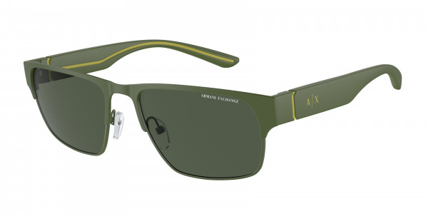 Armani Exchange AX2046S Sunglasses, 61019A MATTE OLIVE DARK GREEN POLAR (GREEN)