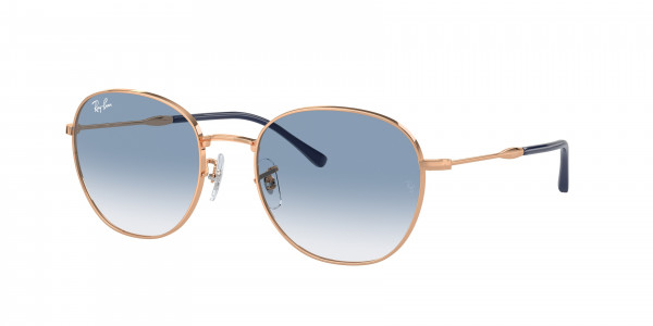 Ray-Ban RB3809 Sunglasses, 92623F ROSE GOLD CLEAR GRADIENT BLUE (GOLD)