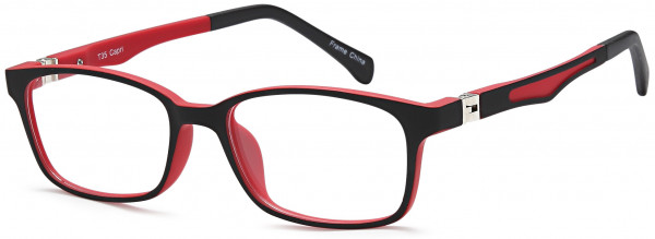 Trendy T 35 Eyeglasses, Black Red