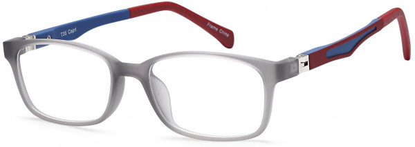 Trendy T 35 Eyeglasses, Grey Burgundy Blue