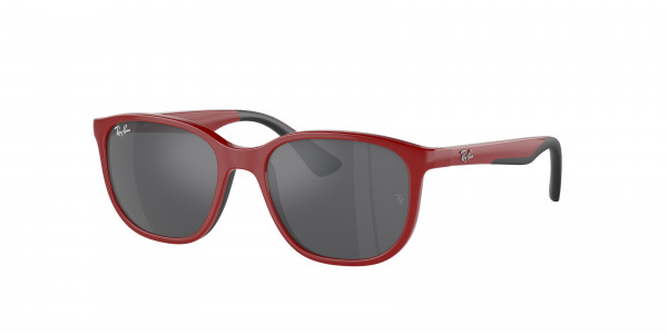 Ray-Ban Junior RJ9078S Sunglasses, 71506G RED ON RUBBER BLACK GREY MIRRO (RED)