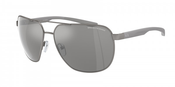 Armani Exchange AX2047S Sunglasses, 6003Z3 MATTE GUNMETAL GREY MIRROR SIL (GREY)