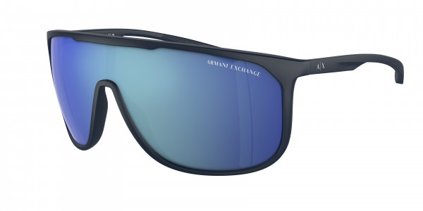 Armani Exchange AX4137SU Sunglasses, 818155 MATTE BLUE MIRROR BLUE (BLUE)