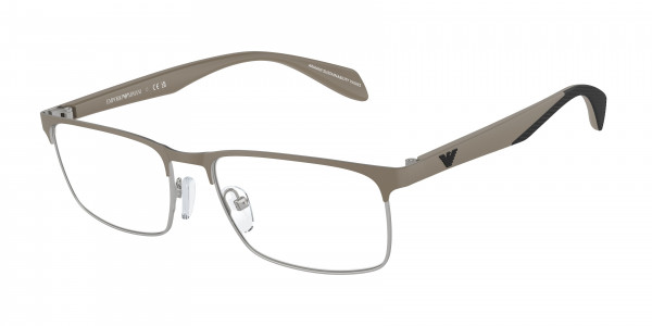 Emporio Armani EA1149 Eyeglasses, 3369 MATTE SILVER/MUD (BROWN)