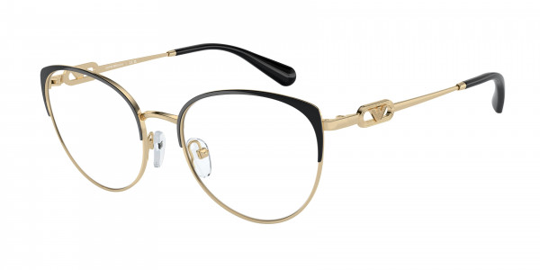 Emporio Armani EA1150 Eyeglasses, 3014 SHINY PALE GOLD/BLACK (GOLD)