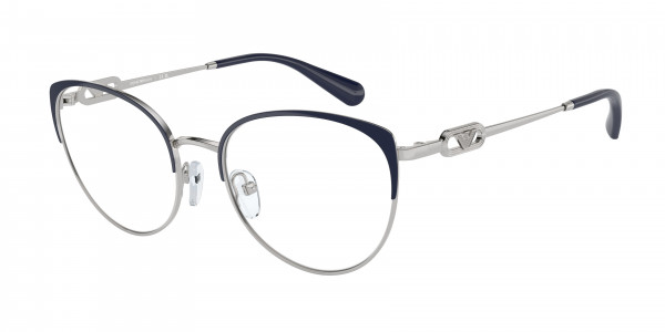 Emporio Armani EA1150 Eyeglasses, 3368 SHINY SILVER/BLUE (BLUE)