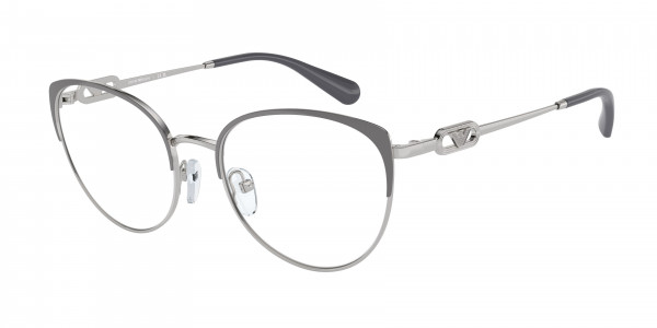 Emporio Armani EA1150 Eyeglasses, 3370 SHINY SILVER/GREY (GREY)