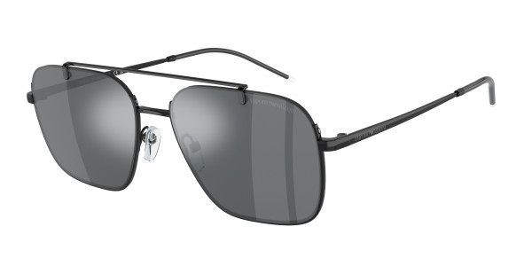 Emporio Armani EA2150 Sunglasses, 30146G SHINY BLACK LIGHT GREY MIRROR (BLACK)