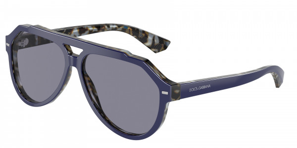 Dolce & Gabbana DG4452 Sunglasses, 3423/1 BLUE ON BLUE HAVANA GREY (BLUE)