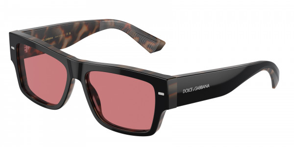 Dolce & Gabbana DG4451F Sunglasses, 34177N BLACK ON RED HAVANA RED HIPER (BLACK)