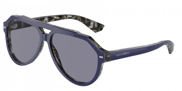 Dolce & Gabbana DG4452F Sunglasses, 3423/1 BLUE ON BLUE HAVANA GREY (BLUE)