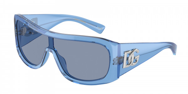 Dolce & Gabbana DG4454 Sunglasses, 332280 AZURE TRANSPARENT BLUE (BLUE)