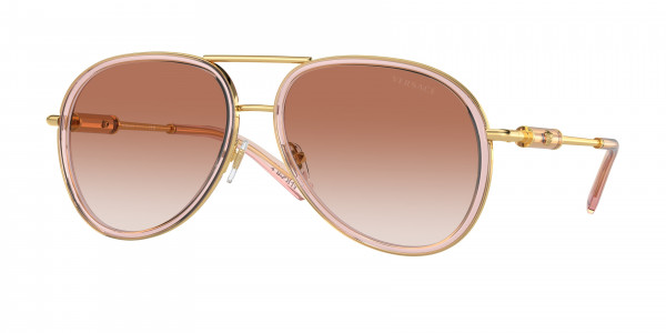 Versace VE2260 Sunglasses, 100213 BROWN TRANSPARENT PINK GRADIEN (BROWN)